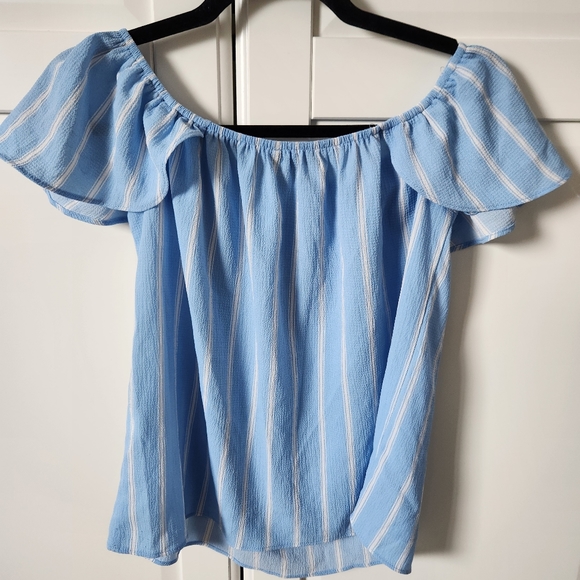 ATMOSPHERE Stripped blouse white and blue, size 6 - Picture 2 of 3